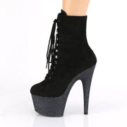ADORE-1020FSMG Black Faux Suede/Black Multi Mini Glitter Ankle Boot Pleaser US Size (Women's): 5