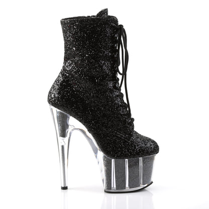 ADORE-1020G Black Glitter/Black Glitter Ankle Boot Pleaser