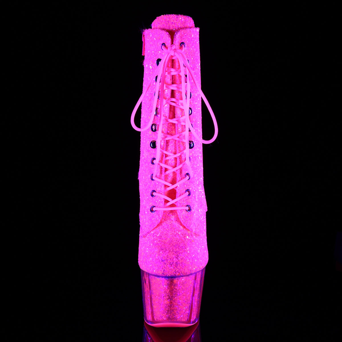 ADORE-1020G Neon Pink Glitter/Neon Pink Glitter Ankle Boot Pleaser