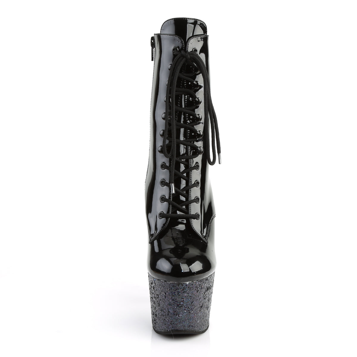 ADORE-1020LG Black Patent Multi Glitter Ankle Boot Pleaser
