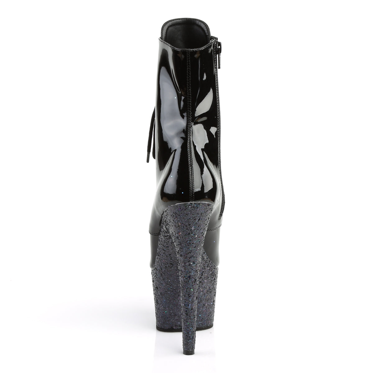 ADORE-1020LG Black Patent Multi Glitter Ankle Boot Pleaser