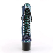 ADORE-1020SHG PurpLeather-Green/Black Ankle Boot Pleaser US Size (Women's): 5