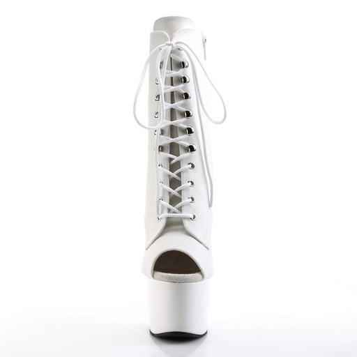 ADORE-1021 White Faux Leather/White Ankle Boot Pleaser US Size (Women's): 5