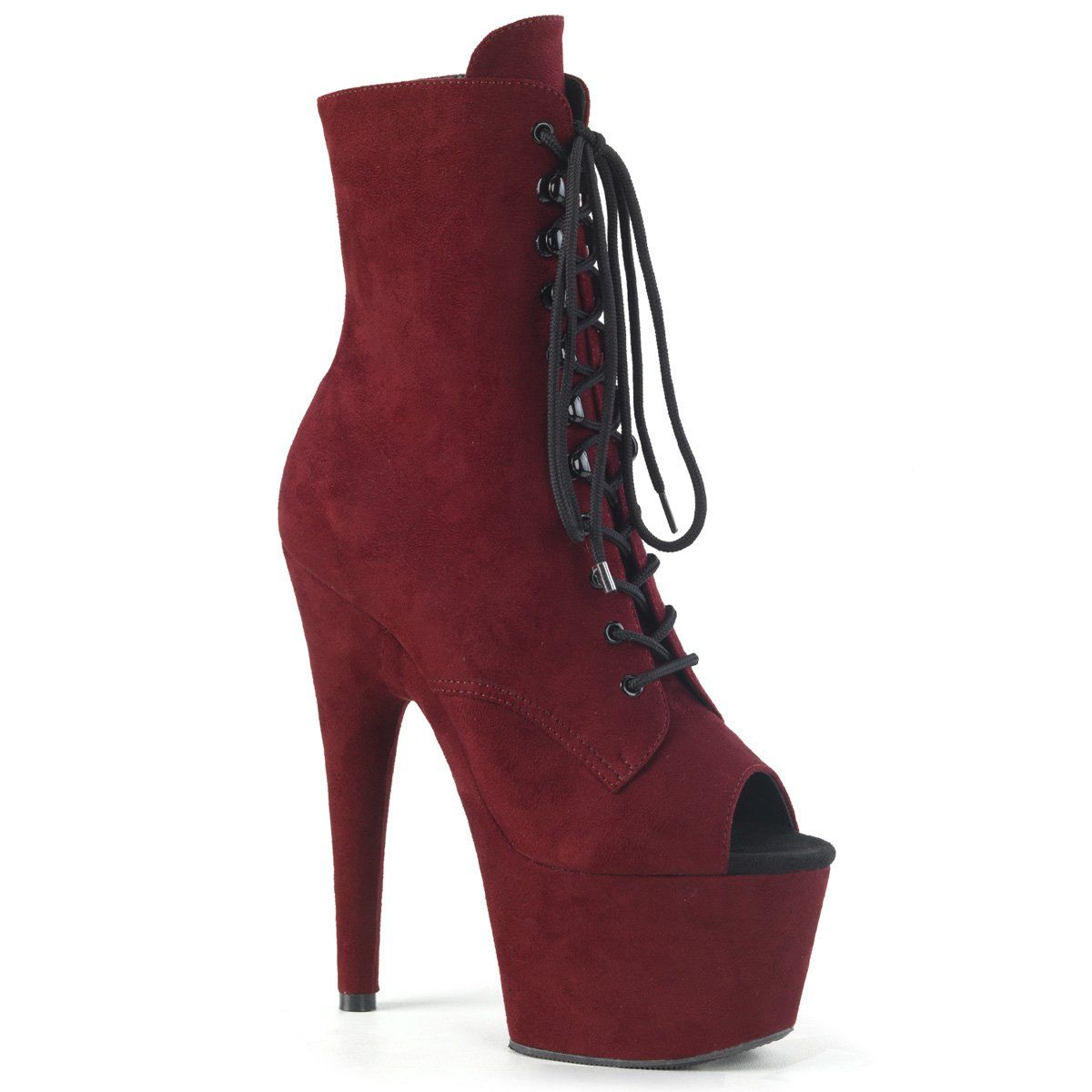 ADORE-1021FS Burgundy Faux Suede/Burgundy Faux Suede Ankle Boot Pleaser