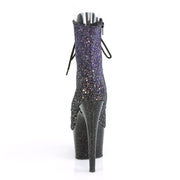 ADORE-1021OMBG Purple Multi Glitter/Black Ankle Boot Pleaser US Size (Women's): 5