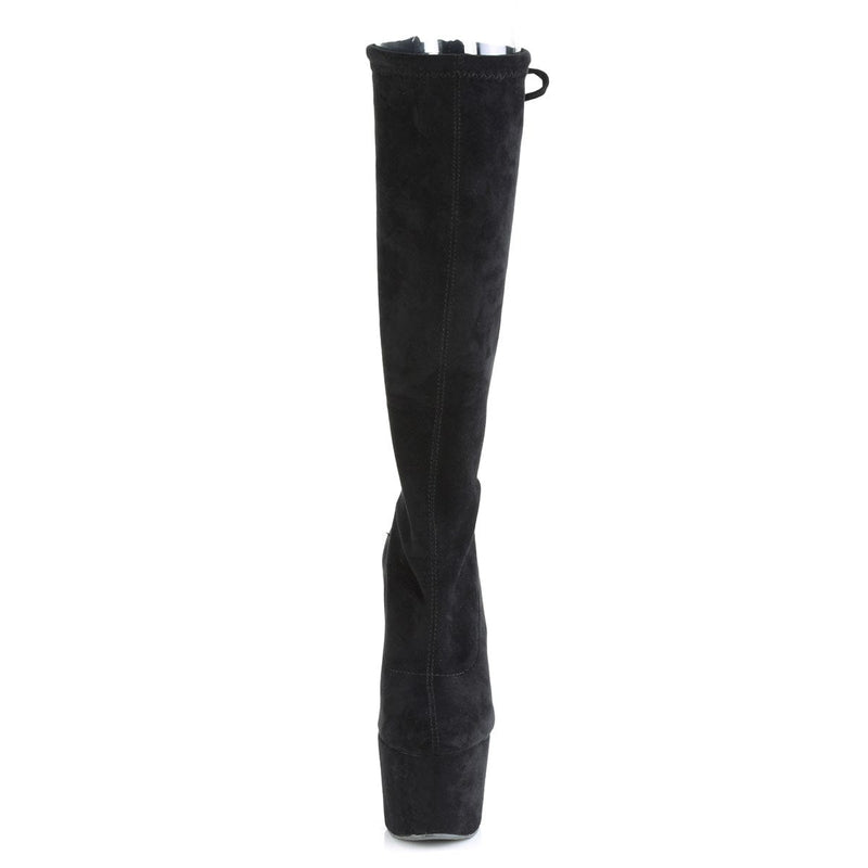 ADORE-2008 Black Stretch Faux Suede/Black Faux Suede Knee Boot Pleaser US Size (Women's): 5