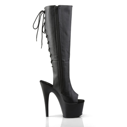 ADORE-2018 Black Faux Leather Knee Boot Pleaser