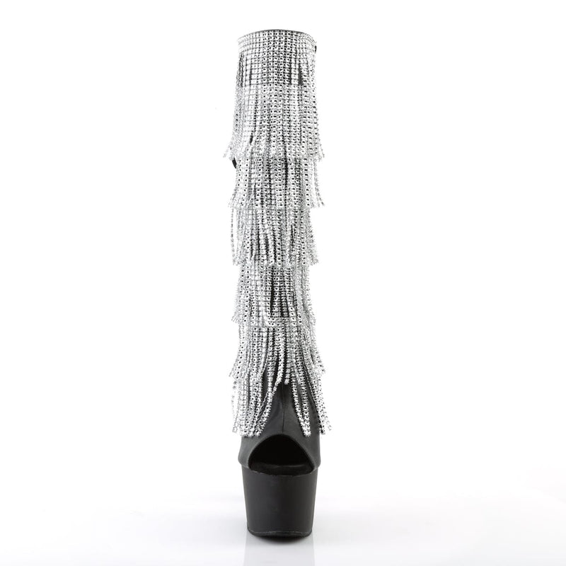 ADORE-2024RSF Black Stretch Faux Leather/Black Matte Knee Boot Pleaser US Size (Women's): 5