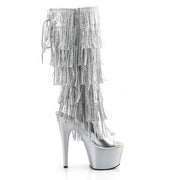 ADORE-2024RSF Silver Metallic Pu/Silver Matte Knee Boot Pleaser US Size (Women's): 5