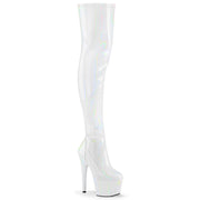 ADORE-3000HWR White Stretch Hologram/White Hologram Thigh Boot Pleaser US Size (Women's): 5