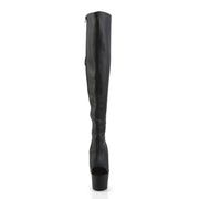 ADORE-3019 Black Faux Leather/Black Matte Thigh Boot Pleaser US Size (Women's): 6