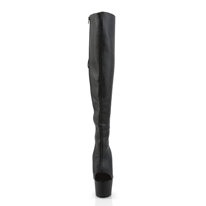 ADORE-3019 Black Faux Leather Thigh Boot Pleaser