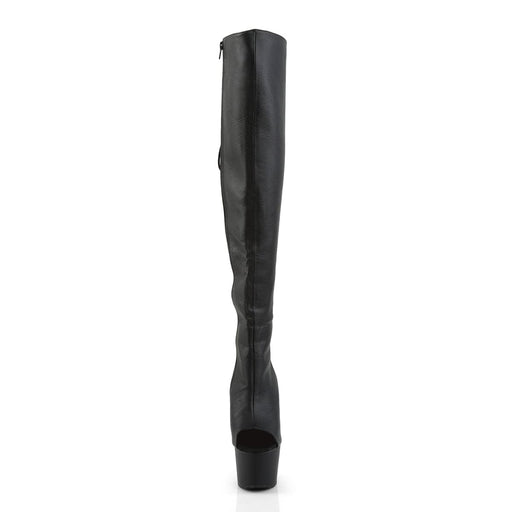 ADORE-3019 Black Faux Leather/Black Matte Thigh Boot Pleaser US Size (Women's): 6