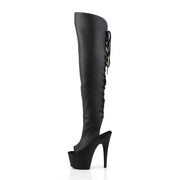 ADORE-3019 Black Faux Leather/Black Matte Thigh Boot Pleaser US Size (Women's): 6