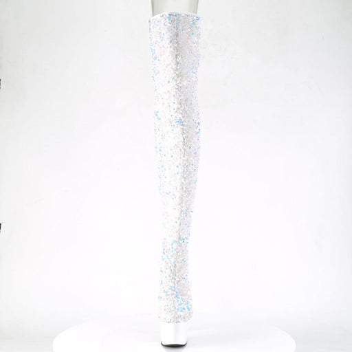 ADORE-3020 White Multi Sequins/White Boot Pleaser US Size (Women's): 5