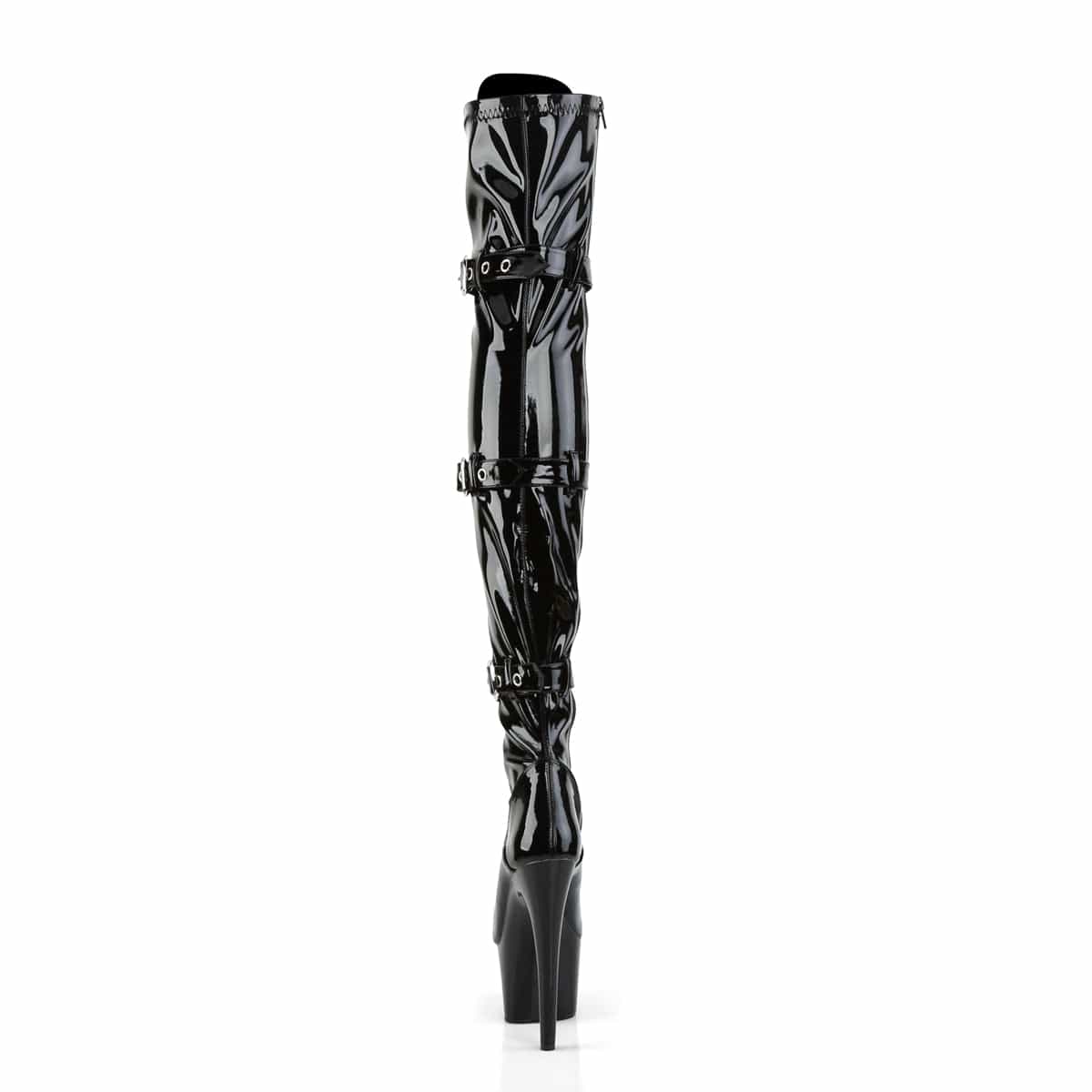 ADORE-3028 Black Stretch Patent/Black Thigh Boot Pleaser US Size (Women's): 5