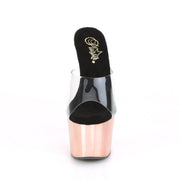 ADORE-701 Clear/Rose Gold Chrome Slide Pleaser US Size (Women's): 5