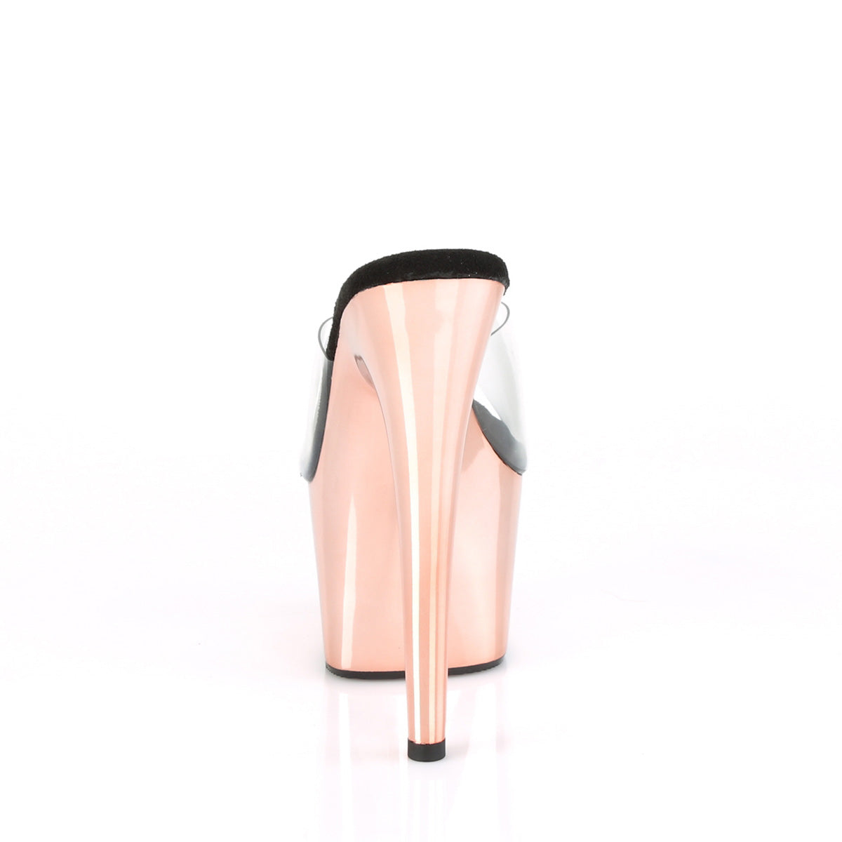 ADORE-701 Clear/Rose Gold Chrome Slide Pleaser