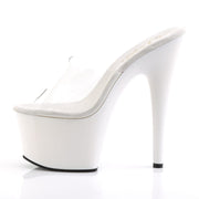 ADORE-701 Clear/White Slide Pleaser US Size (Women's): 5