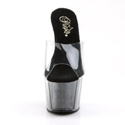 ADORE-701G Clear/Black Glitter Slide Pleaser US Size (Women's): 5