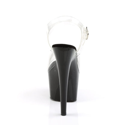 ADORE-708 Clear/ Black Platform Sandal Pleaser
