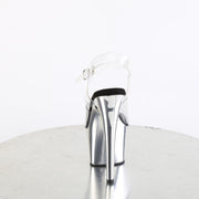 ADORE-708 Clear/Silver Chrome Platform Sandal Pleaser US Size (Women's): 5