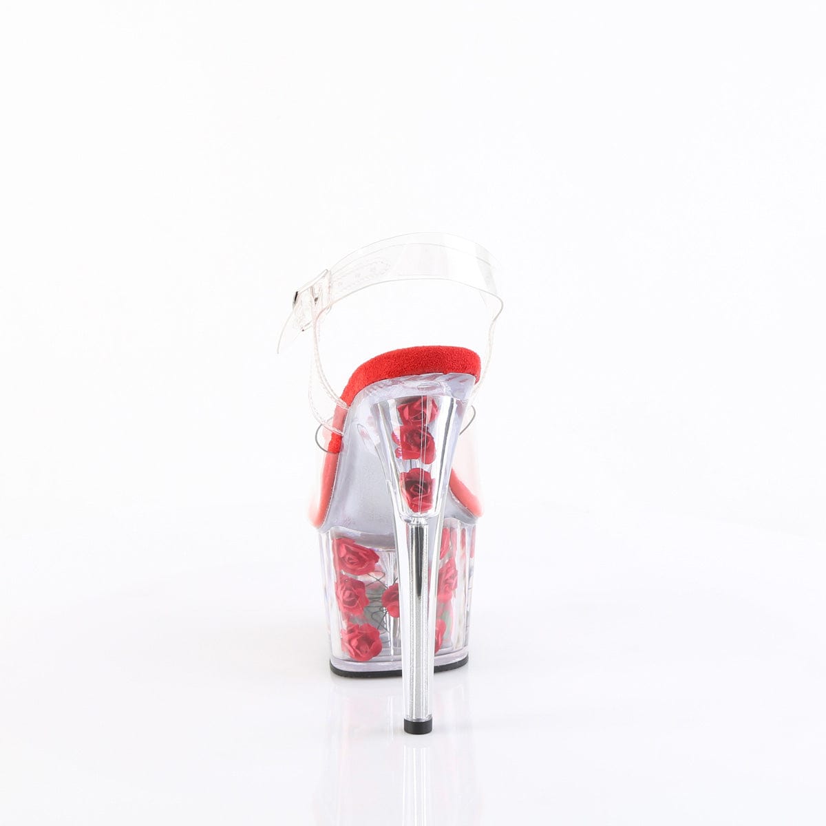 ADORE-708FL Clear/Red FloweRhinestones Platform Sandal Pleaser US Size (Women's): 5