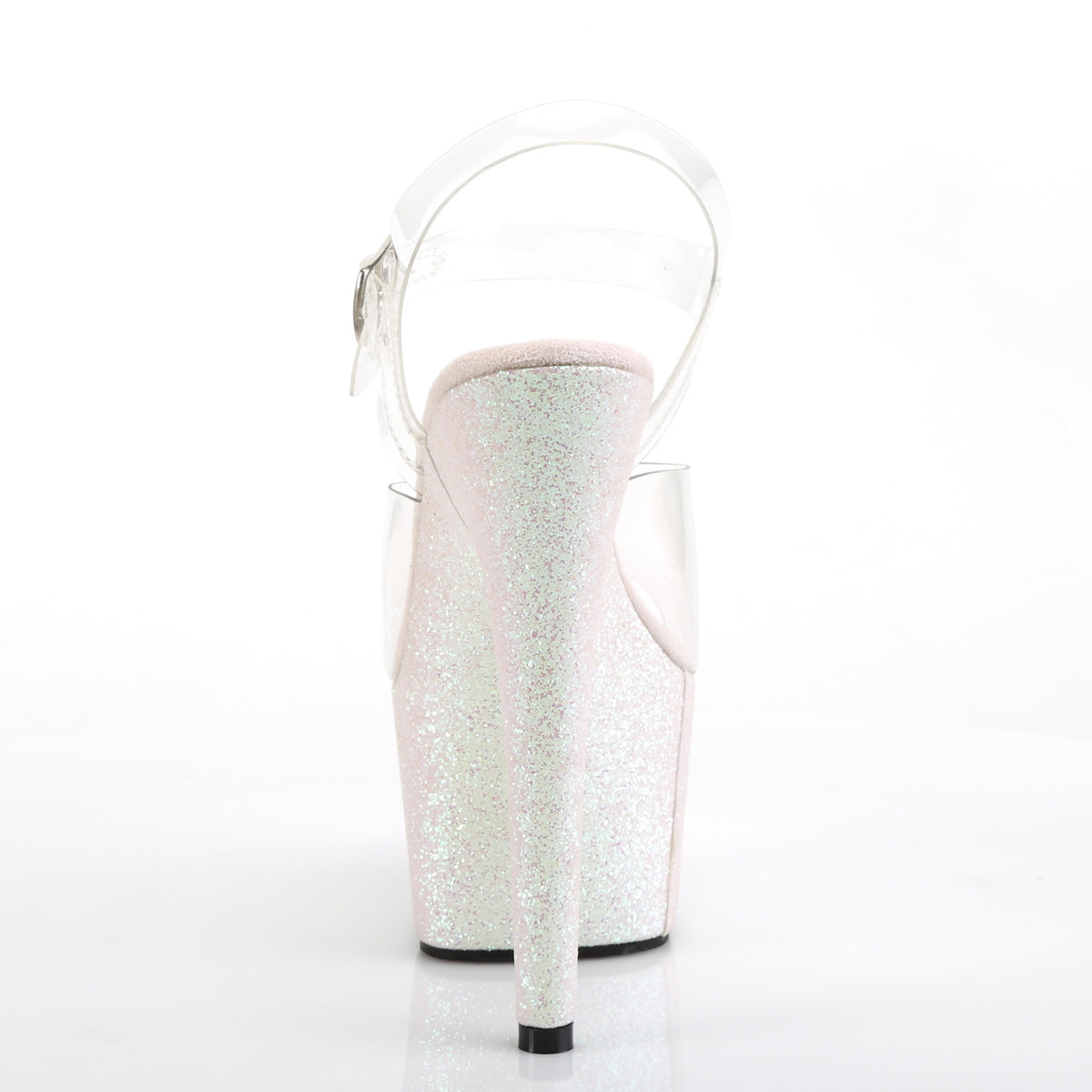 ADORE-708HMG Clear/Opal Multi Glitter Platform Sandal Pleaser