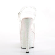 ADORE-708HMG Clear/Opal Multi Glitter Platform Sandal Pleaser US Size (Women's): 5