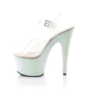 ADORE-708LG Clear/Opal Multi Glitter Platform Sandal Pleaser US Size (Women's): 5