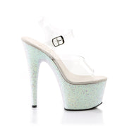 ADORE-708LG Clear/Opal Multi Glitter Platform Sandal Pleaser US Size (Women's): 5