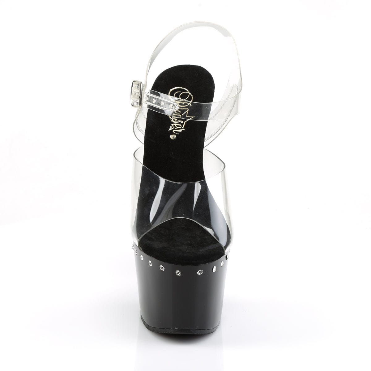 ADORE-708LS Clear/Black Platform Sandal Pleaser US Size (Women's): 5