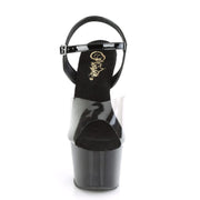 ADORE-708T-1 Smoke-Black/Black-Clear Ombre Platform Sandal Pleaser US Size (Women's): 5