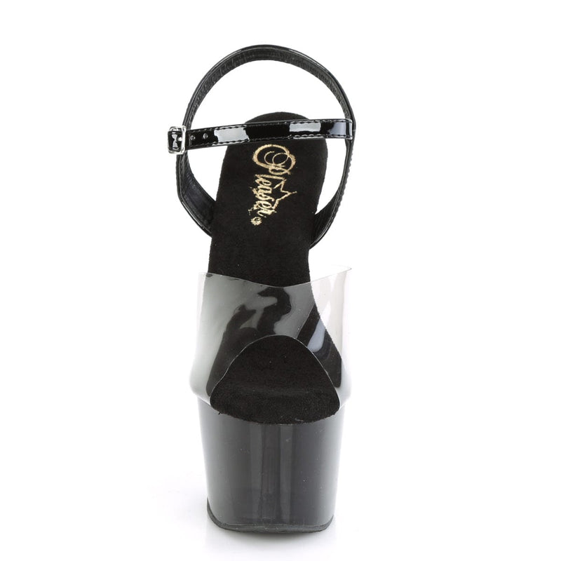 ADORE-708T-1 Smoke-Black/Black-Clear Ombre Platform Sandal Pleaser US Size (Women's): 5