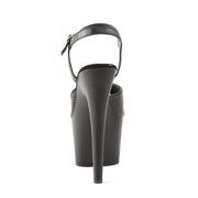 ADORE-709 Black Faux Leather/Black Matte Platform Sandal Pleaser US Size (Women's): 5