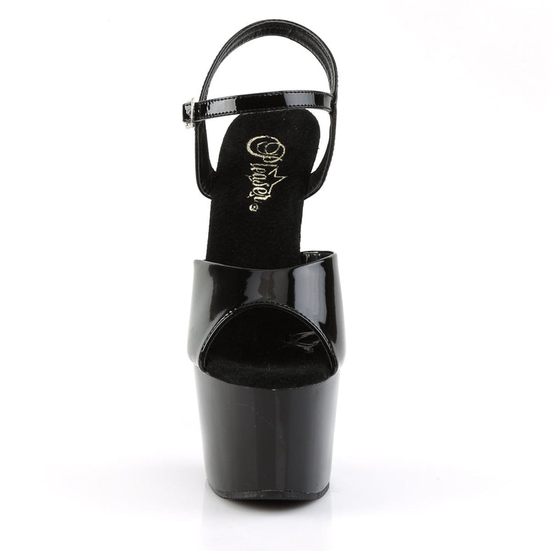 ADORE-709 Black Patent/Black Platform Sandal Pleaser US Size (Women's): 5