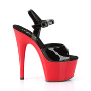 ADORE-709 Black Patent/Red Platform Sandal Pleaser US Size (Women's): 5