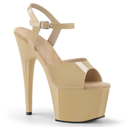 ADORE-709 Cream Patent/ Cream Platform Sandal Pleaser