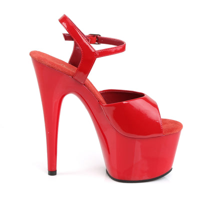 ADORE-709 Red/Red Platform Sandal Pleaser
