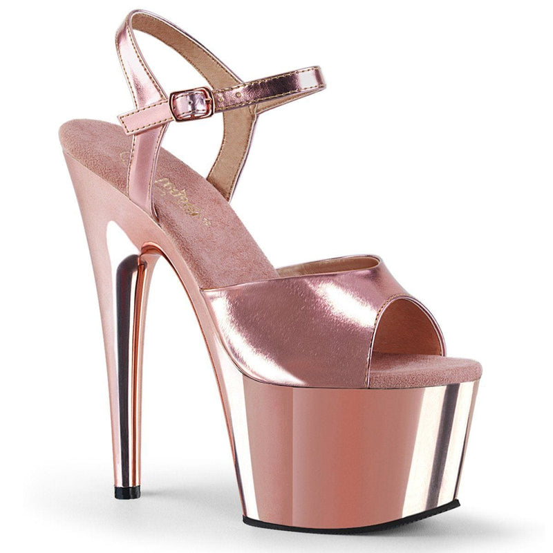 ADORE-709 Rose Gold Metallic Pu/Rose Gold Chrome Platform Sandal Pleaser US Size (Women's): 5