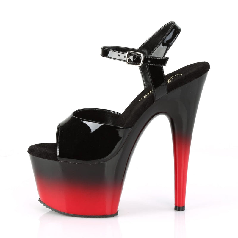ADORE-709BR-H Black Patent/Black-Red Platform Sandal Pleaser US Size (Women's): 5