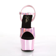 ADORE-709HGCH Baby Pink Hologram/Baby Pink Chrome Platform Sandal Pleaser US Size (Women's): 5