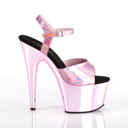 ADORE-709HGCH Baby Pink Hologram/Baby Pink Chrome Platform Sandal Pleaser US Size (Women's): 5