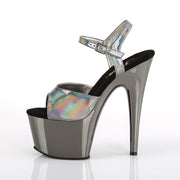 ADORE-709HGCH Pewter Hologram Sandals Platform Sandal Pleaser US Size (Women's): 5