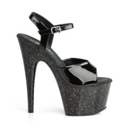 ADORE-709MG Black Patent/Black Platform Sandal Pleaser US Size (Women's): 5
