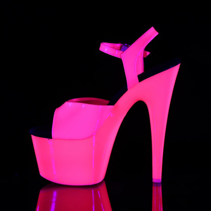 ADORE-709UV Neon Hot Pink Patent /Neon Hot Pink Platform Sandal Pleaser