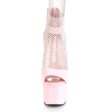 ADORE-765RM Baby Pink Patent-Rhinestone Mesh/Baby Pink Platform Sandal Pleaser