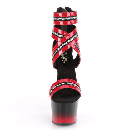 ADORE-766 Red Patent/Black-Red Platform Sandal Pleaser