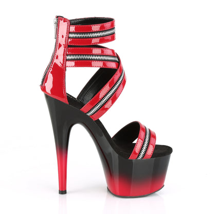 ADORE-766 Red Patent/Black-Red Platform Sandal Pleaser