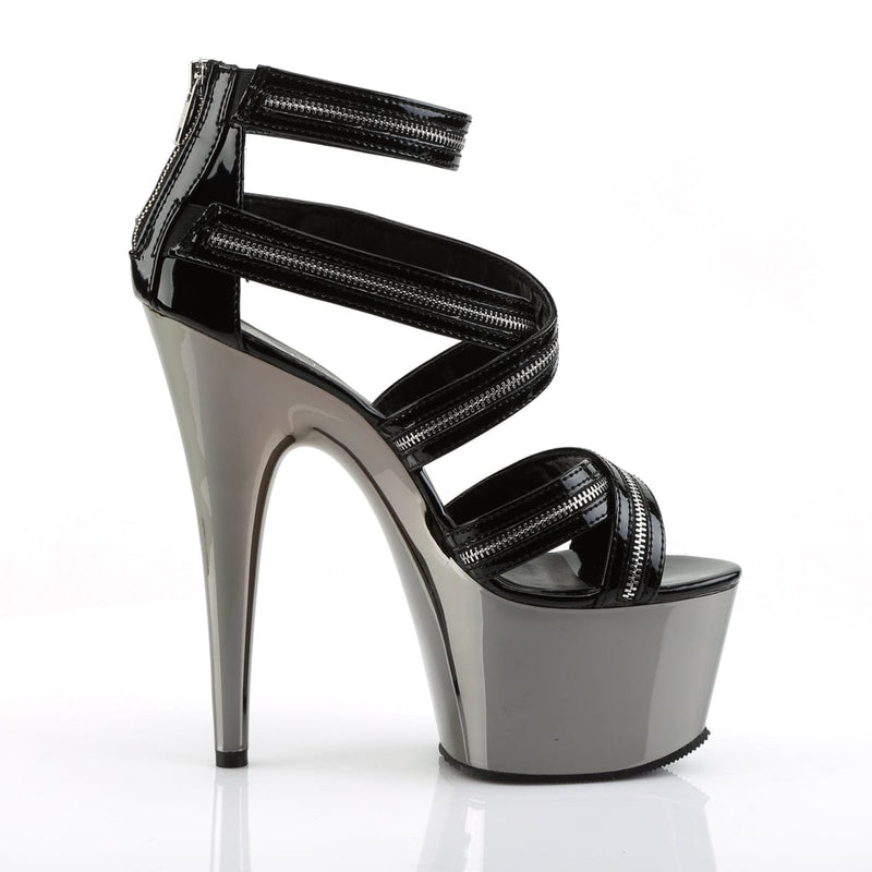 ADORE-767 Black/Pewter Chrome Platform Sandal Pleaser US Size (Women's): 5